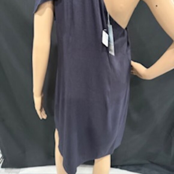 Antonio Melani Navy One-Shoulder Linen Dress with Bow Detail – Size 12 - Picture 6 of 9